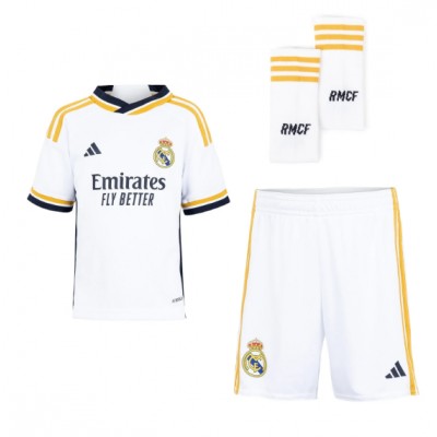 Otroški Nogometni dresi Real Madrid Rodrygo Goes #11 Domači 2023-24 Kratek Rokav (+ Kratke hlače)